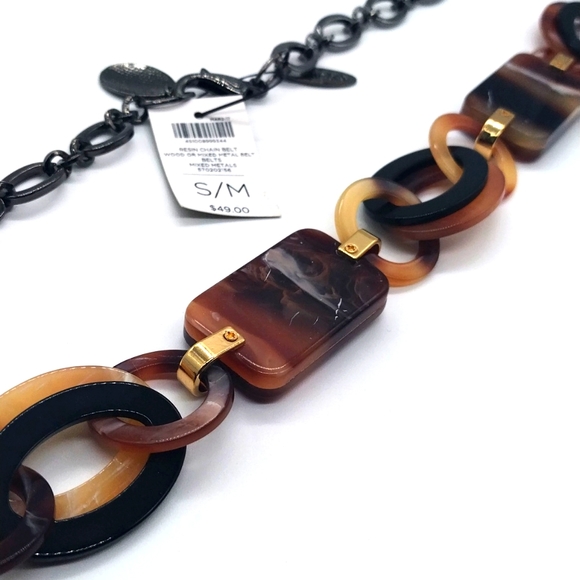 $50 NWT CHICO'S Resin Chain Belt Size Small/Medium - Picture 3 of 5